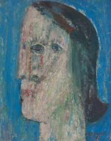 Frau mit blauen Augen